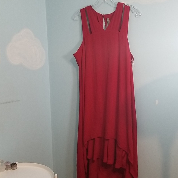 Penningtons red asymmetrical cutout dress 1X NWT - Picture 1 of 16